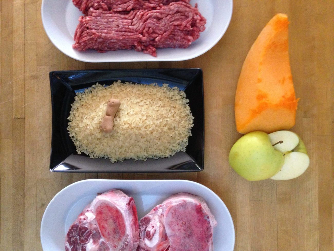 Riso in brodo con macinato, zucca e mela
